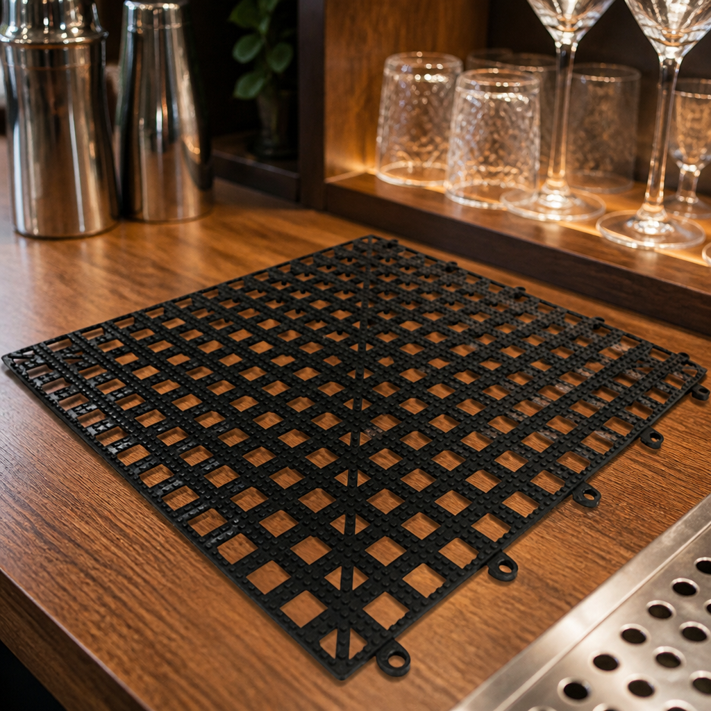 Commercial Wine Glass Rack Tile - Black 300x300mm