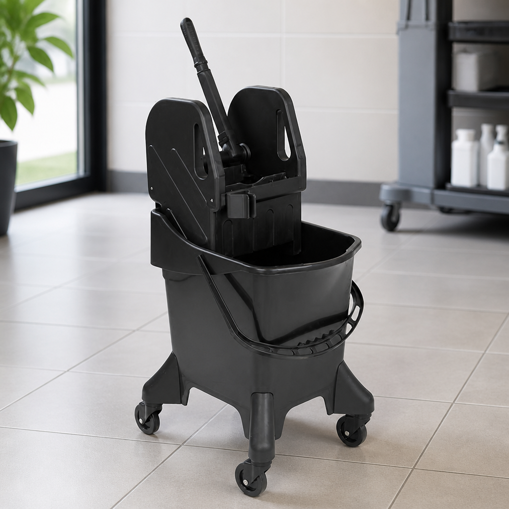 20L Commercial Mop Bucket with Wringer and Caution Marking