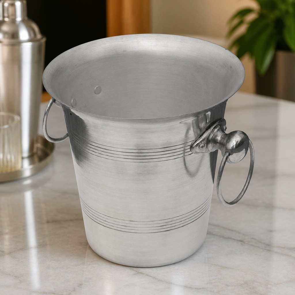 Commercial Aluminium Wine Bucket with Handles 200mm Diameter