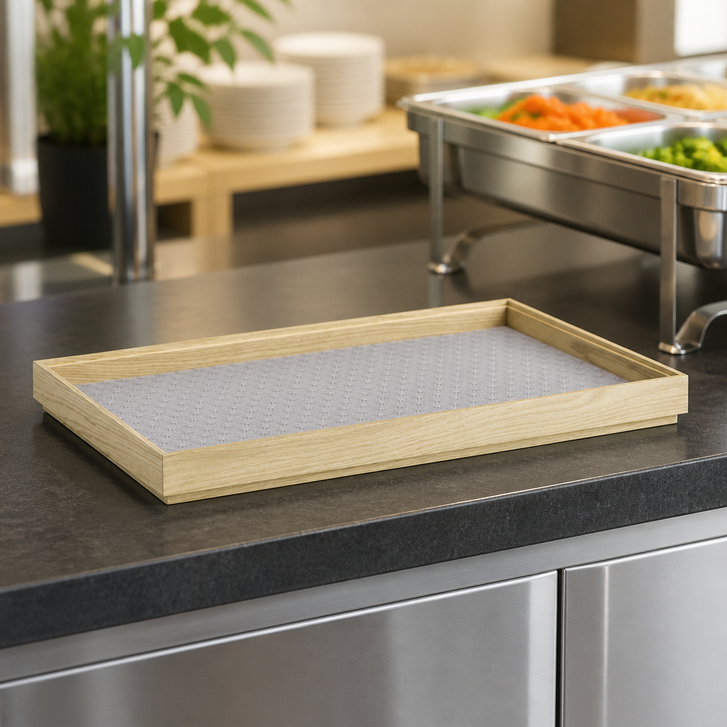 Commercial Non-Slip Mat for GN 1/1 Wooden Boxes 7Ltr Grey