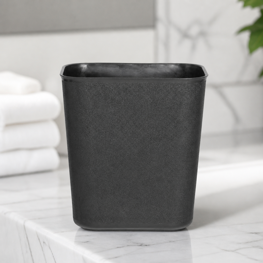 Commercial Black Waste Bin 8Ltr Slim Space-Saving Design