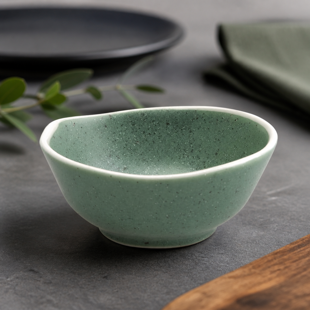 Commercial Green Dipping Dishes 80mm Porcelain 12 Pack