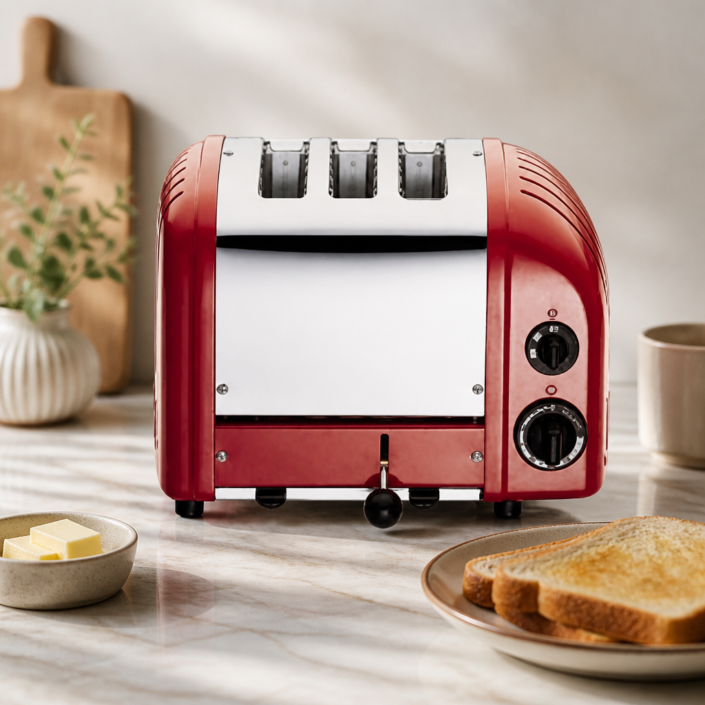 Red 3 Slice Commercial Toaster with 2+1 Combi Wide Slots