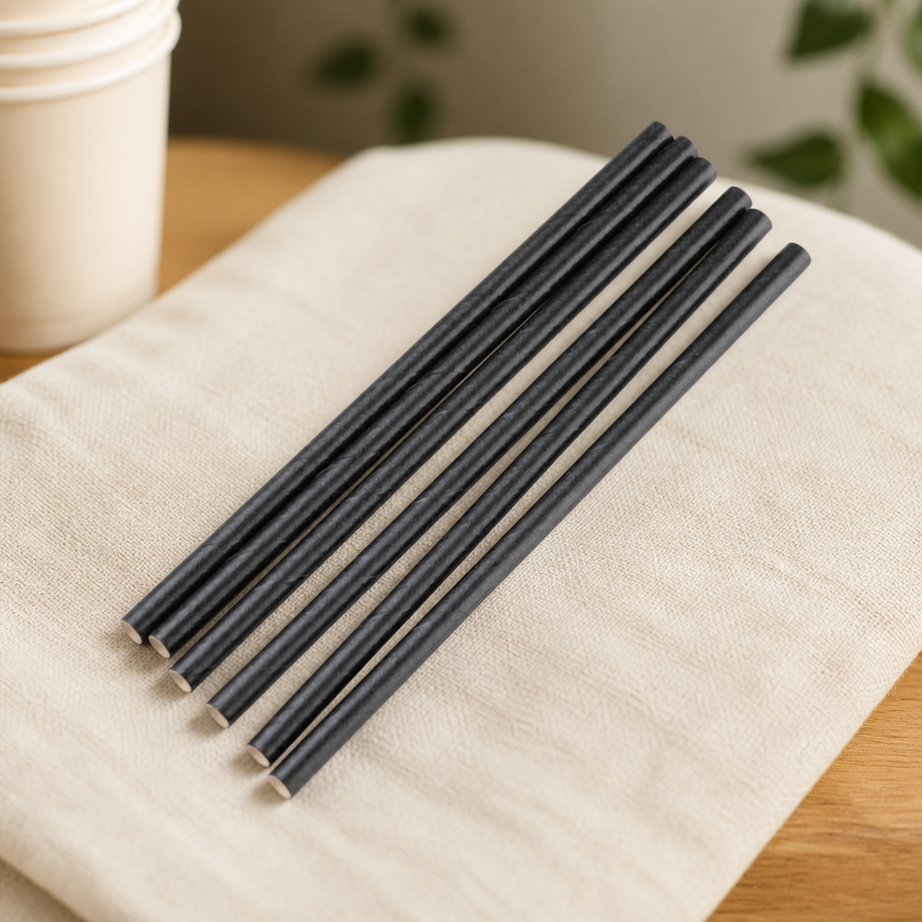 Compostable Paper Cocktail Straws 250 Pack Eco-Friendly Catering