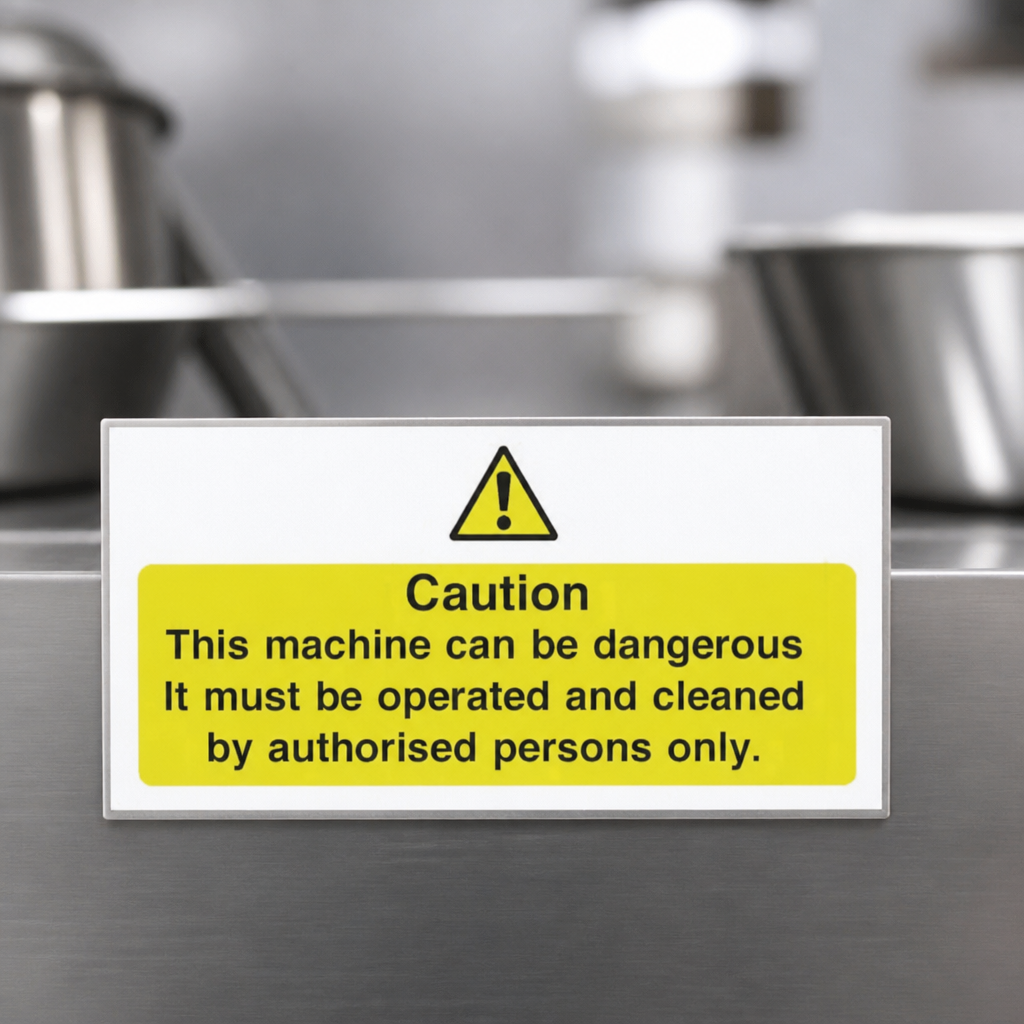 Commercial Kitchen Warning Sign - Dangerous Machine Safety Notice