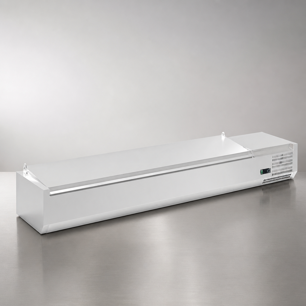 Countertop Prep Fridge with Lid 8x 1/4GN Capacity