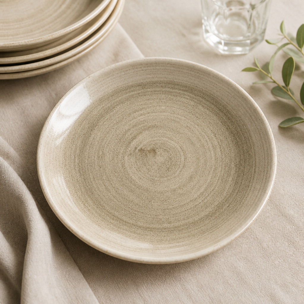 Commercial Coupe Plates 217mm Taupe 12 Pack