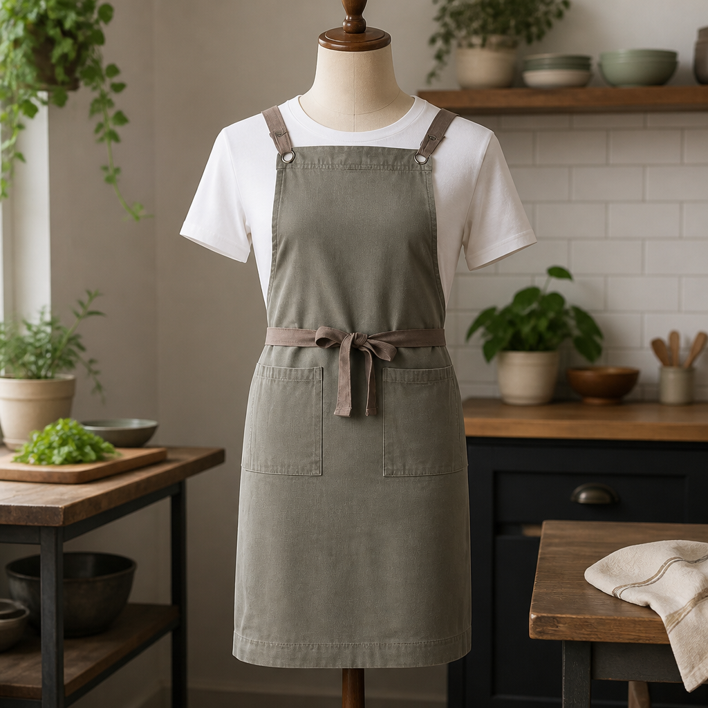 Cotton Canvas Bib Apron 780mm x 910mm Khaki Commercial Use
