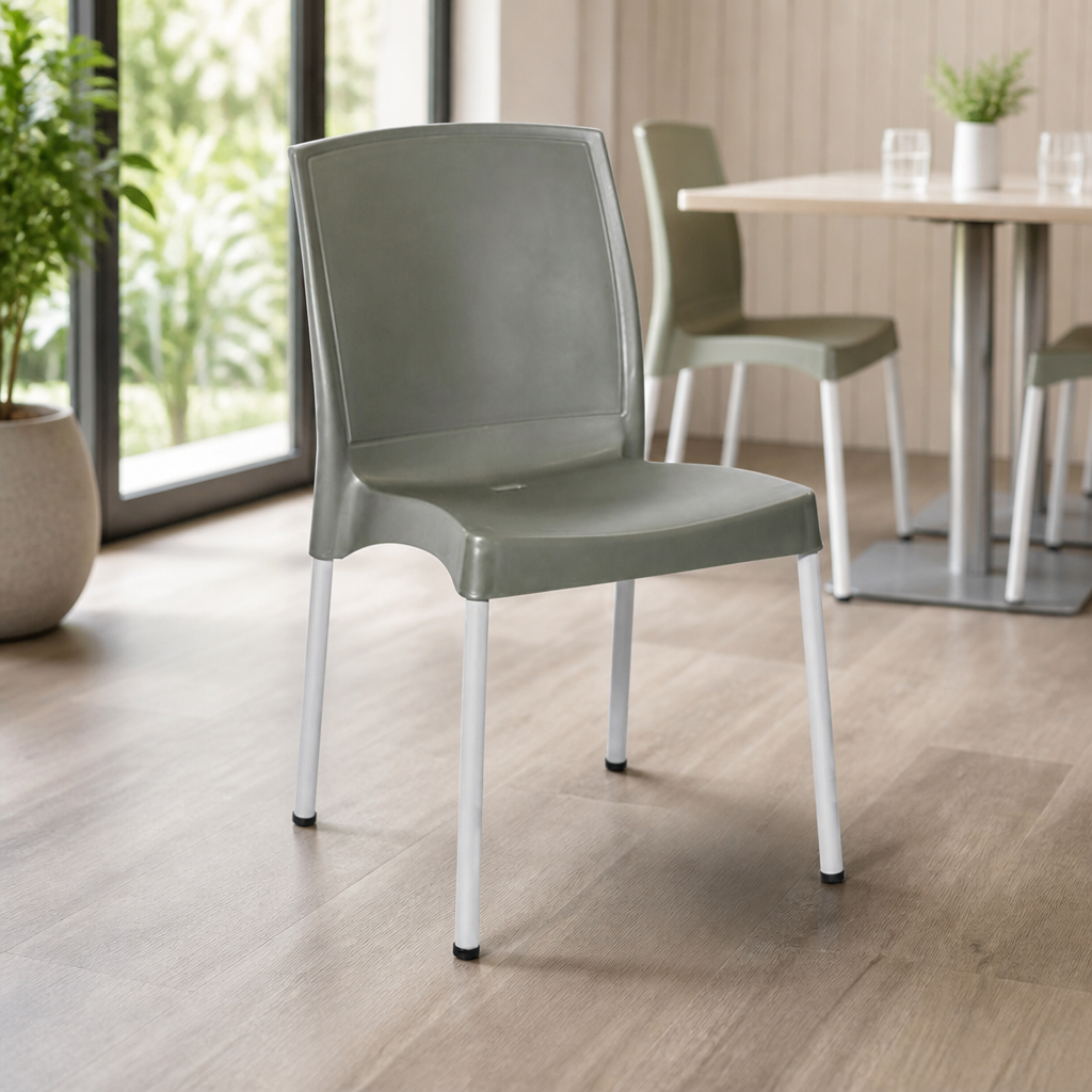 Commercial Seating Polypropylene Side Chairs Green 4 Pack