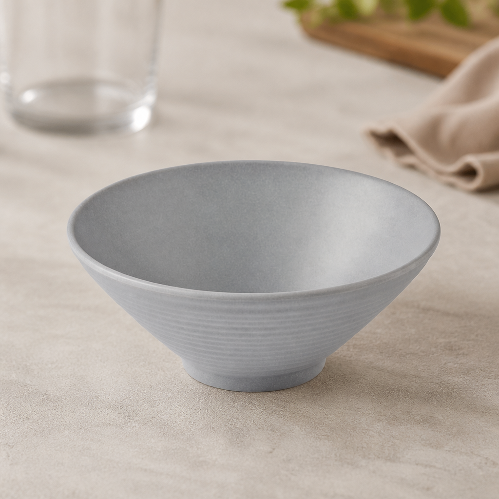 Commercial Melamine Rippled Small Bowl 200mm 1.24 Ltr Grey
