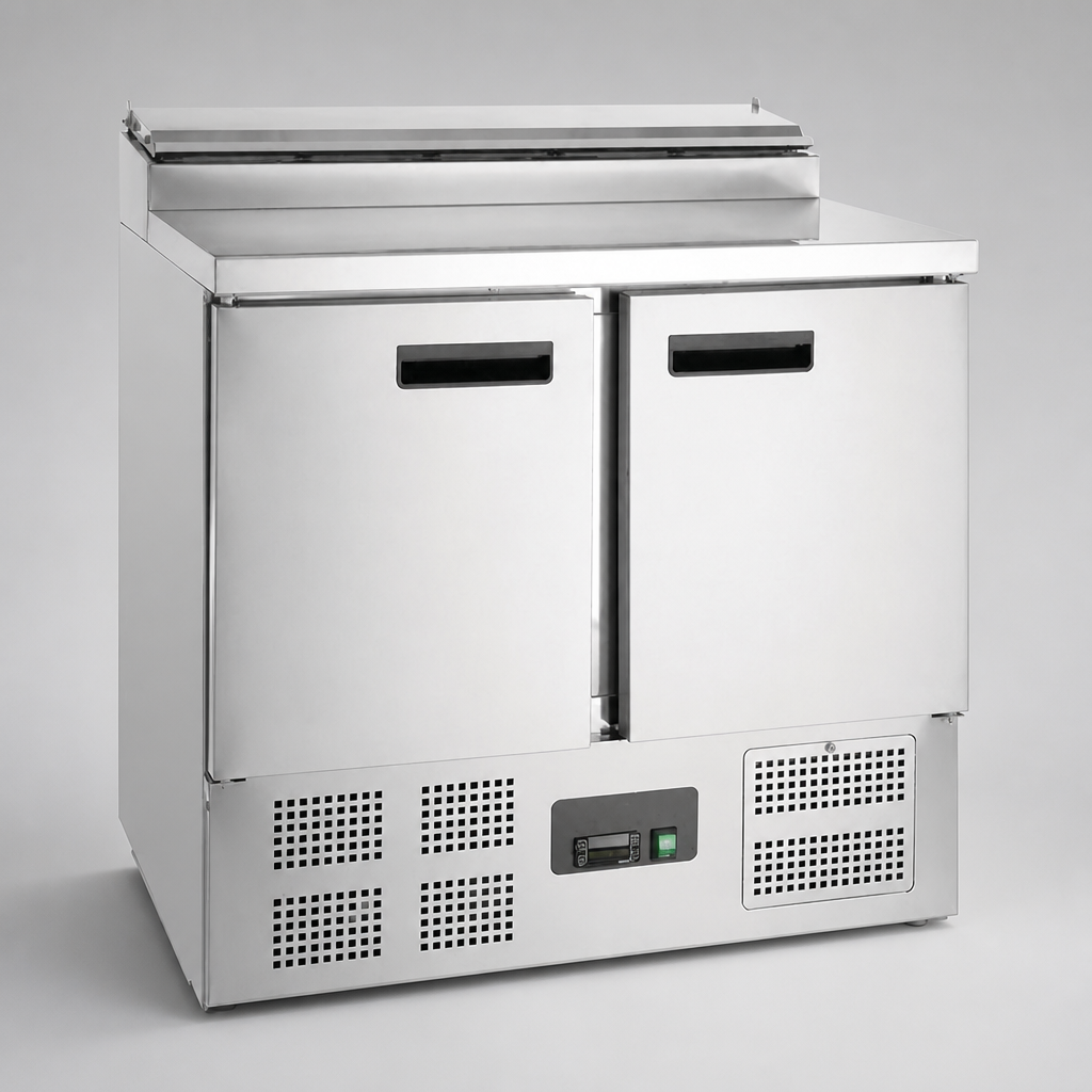 Commercial Pizza Prep Counter Fridge 254L Stainless Steel