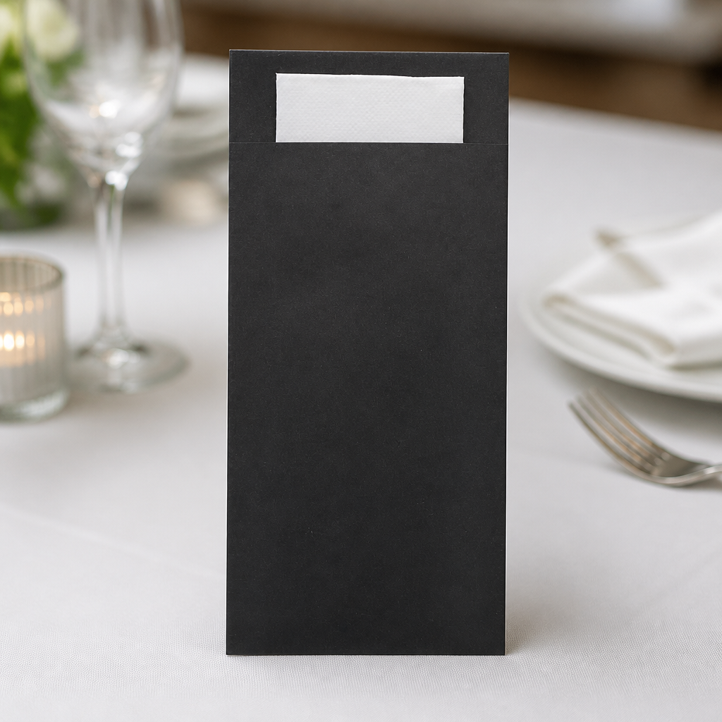 Commercial Cutlery Pouches with Napkins 250 Pack Royal Size