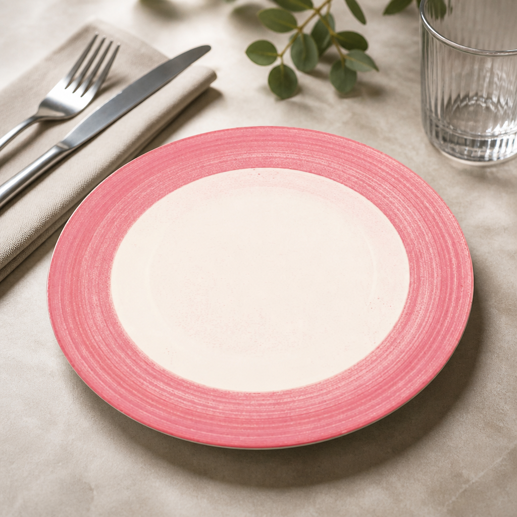 Commercial Pink Slimline Plates 270mm - 24 Pack