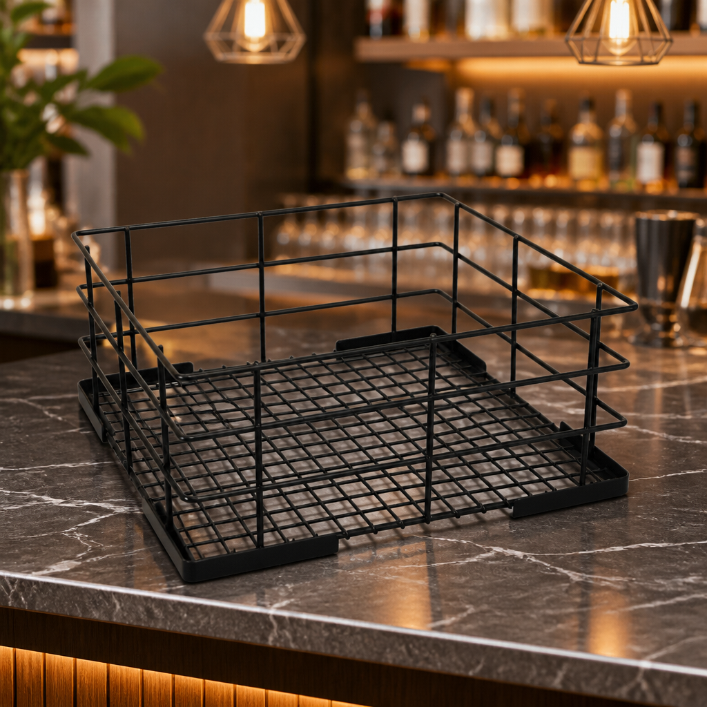 High Sided Glass Basket 500mm for Commercial Warewashing