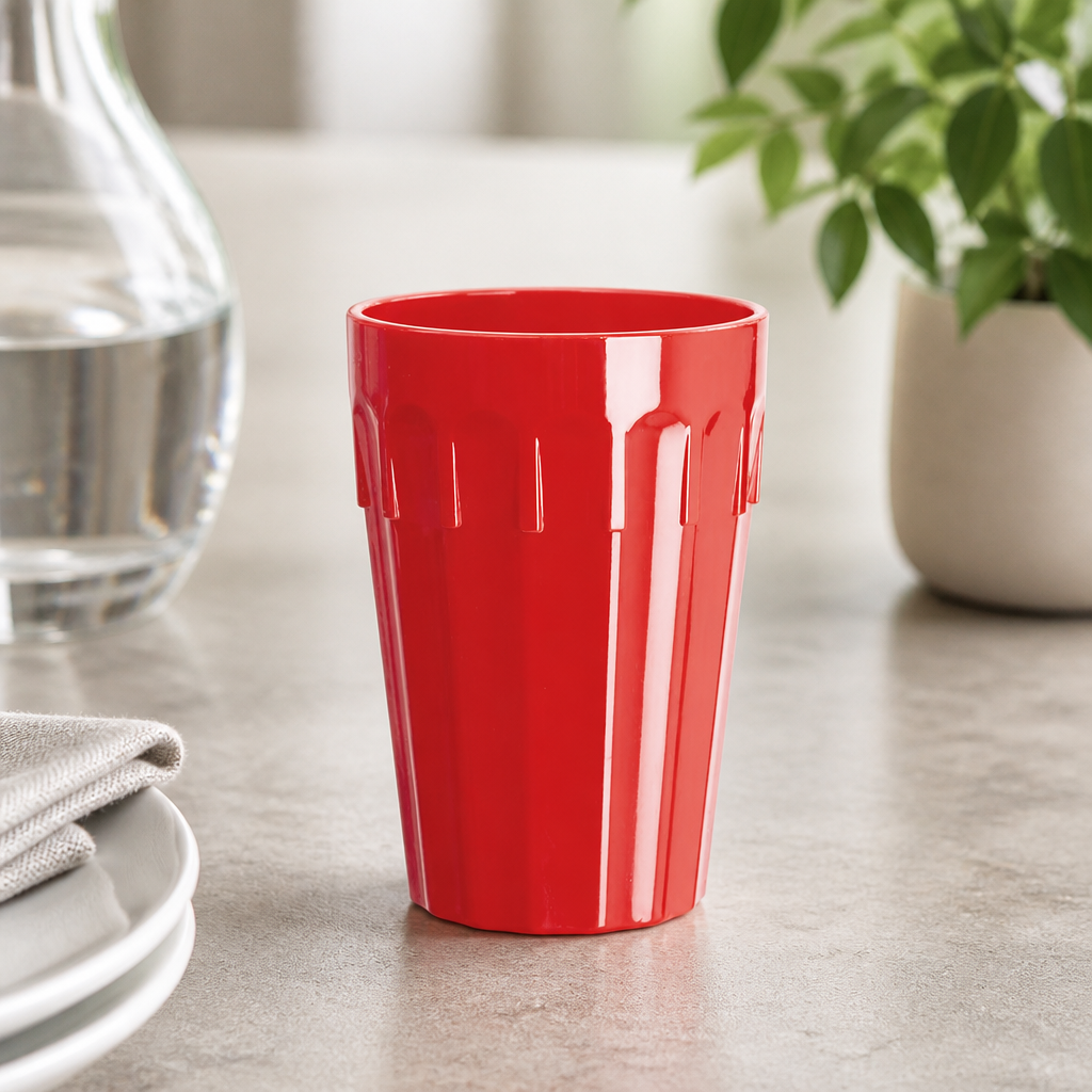 Commercial Polypropylene Tumblers 253.8ml Red 12 Pack