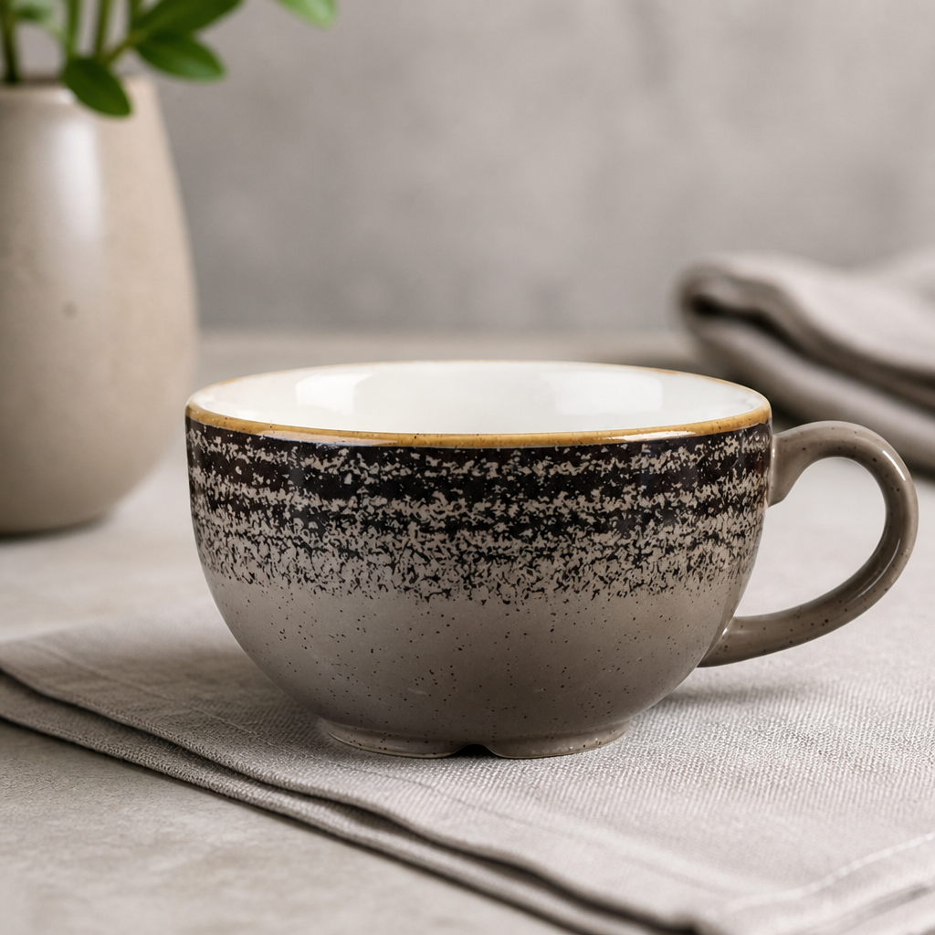 Commercial Cappuccino Cups 227ml 8oz Vintage Prints 12 Pack