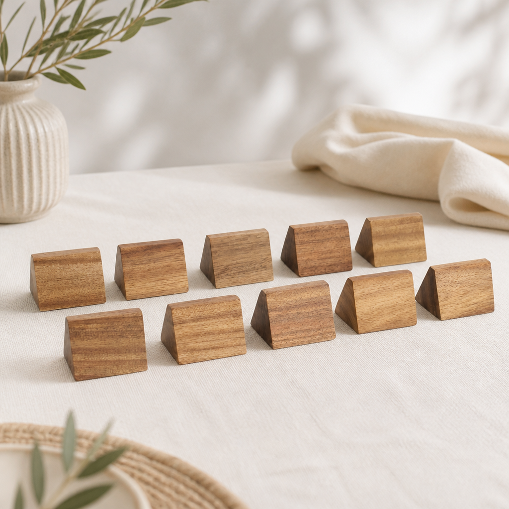 Commercial Table Number Signs Set of 10 Acacia Wood Holders