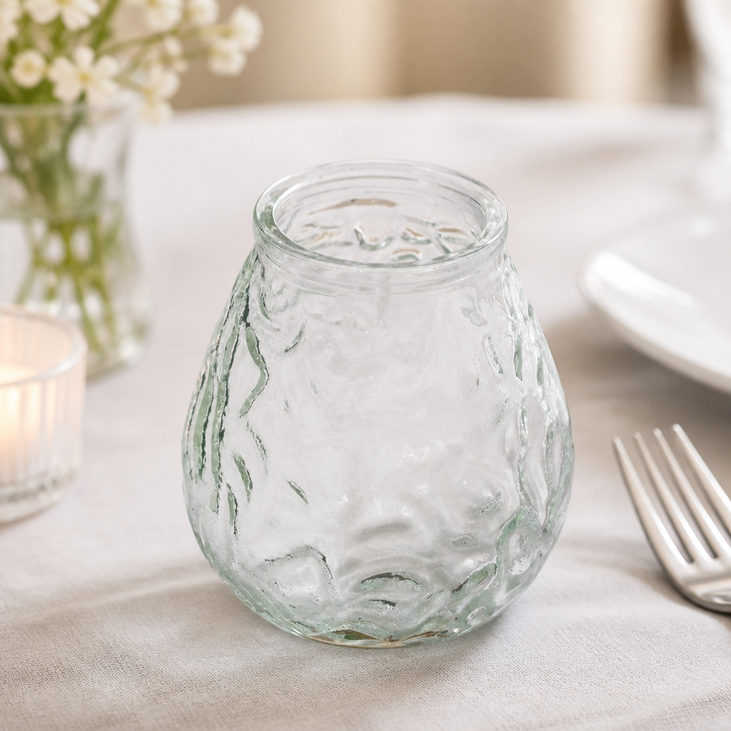 Commercial Clear Lowboy Table Candles 12 Pack 105mm Height