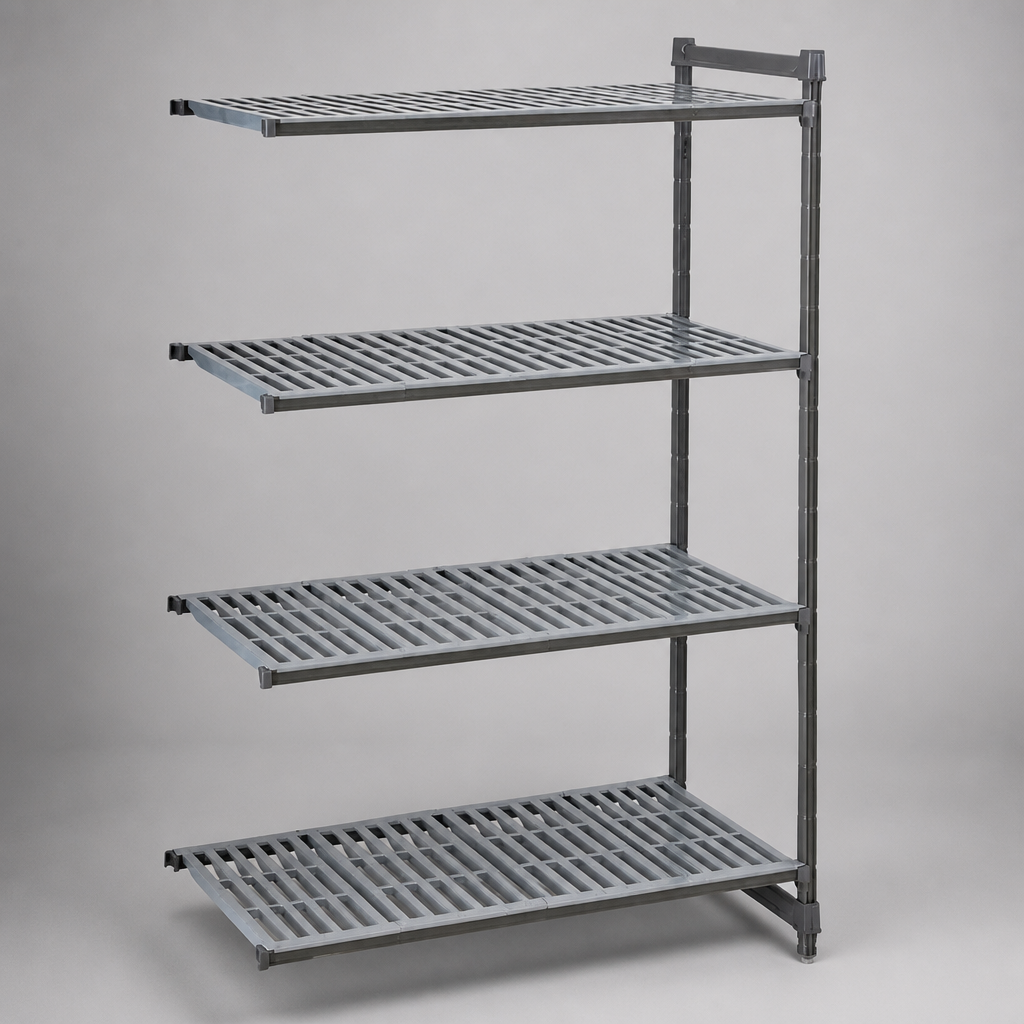 4 Tier Cold Room Add-On Racking with Vented Shelves 1830x870x460mm