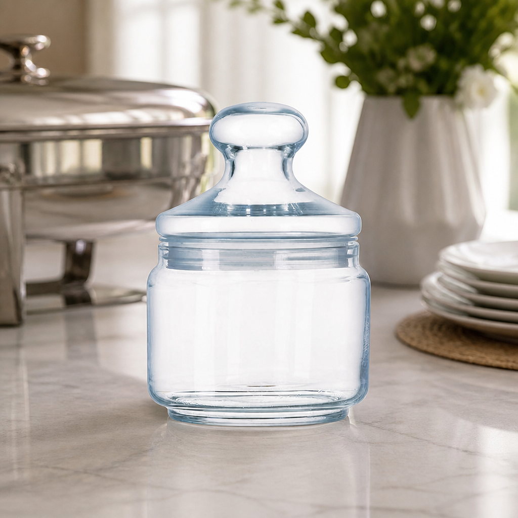 500ml Commercial Biscotti Jars - Set of 6 Glass Storage Containers
