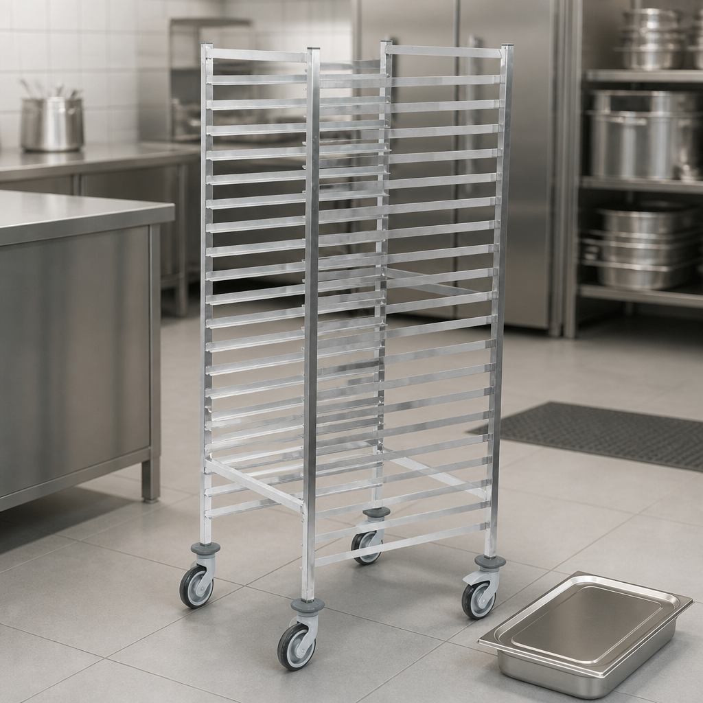 Commercial 20 Level Gastronorm Racking Trolley 2/1GN Stainless Steel