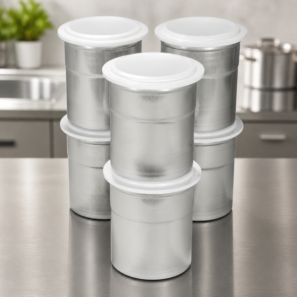 Commercial Chrome Steel Pacotizing Beakers 130mm - 6 Pack
