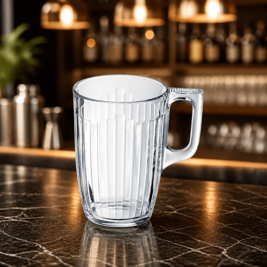 Commercial Coffee Mugs 320ml Tempered Glass Set of 6