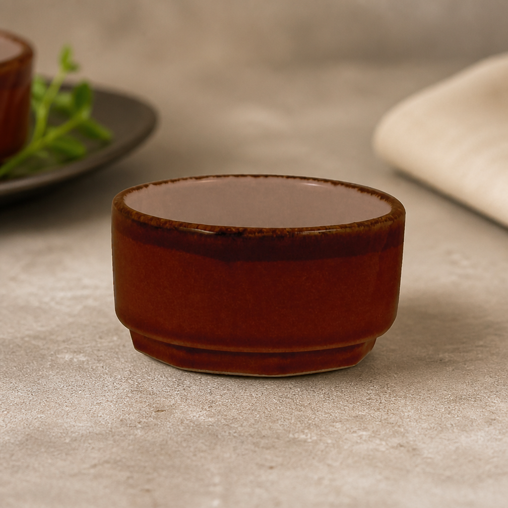 Commercial 65mm Mocha Tasters Dip - 12 Pack Porcelain
