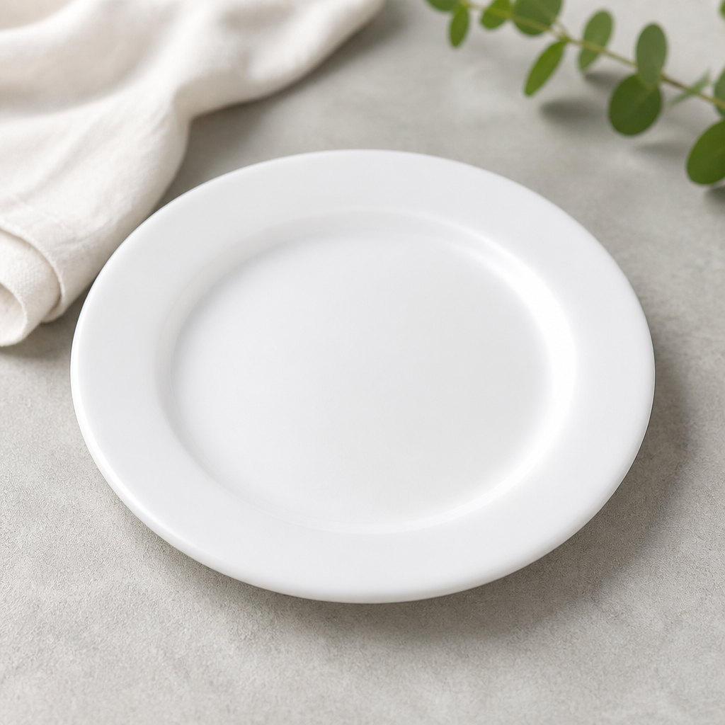 Monaco white porcelain regency plates 255mm 24 pack