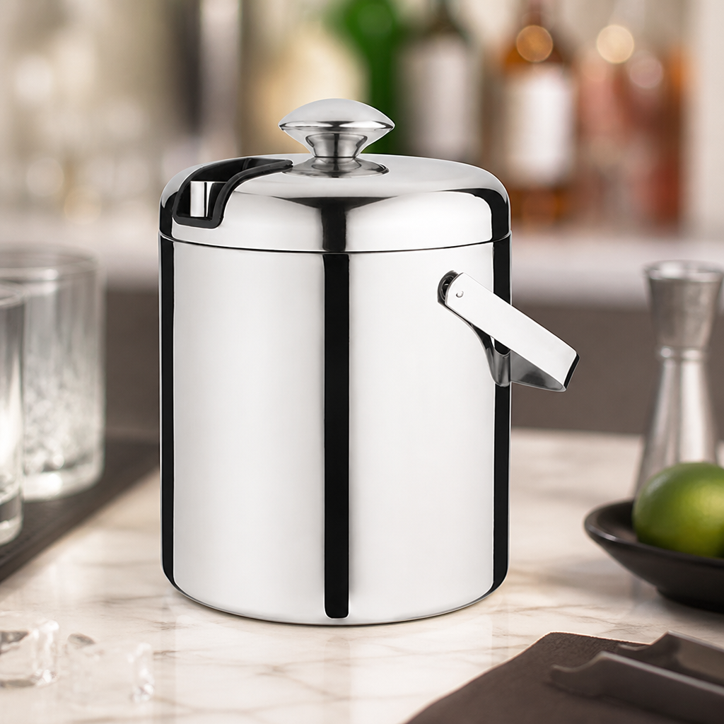 Commercial Ice Bucket with Lid and Tongs 1.23Ltr Capacity