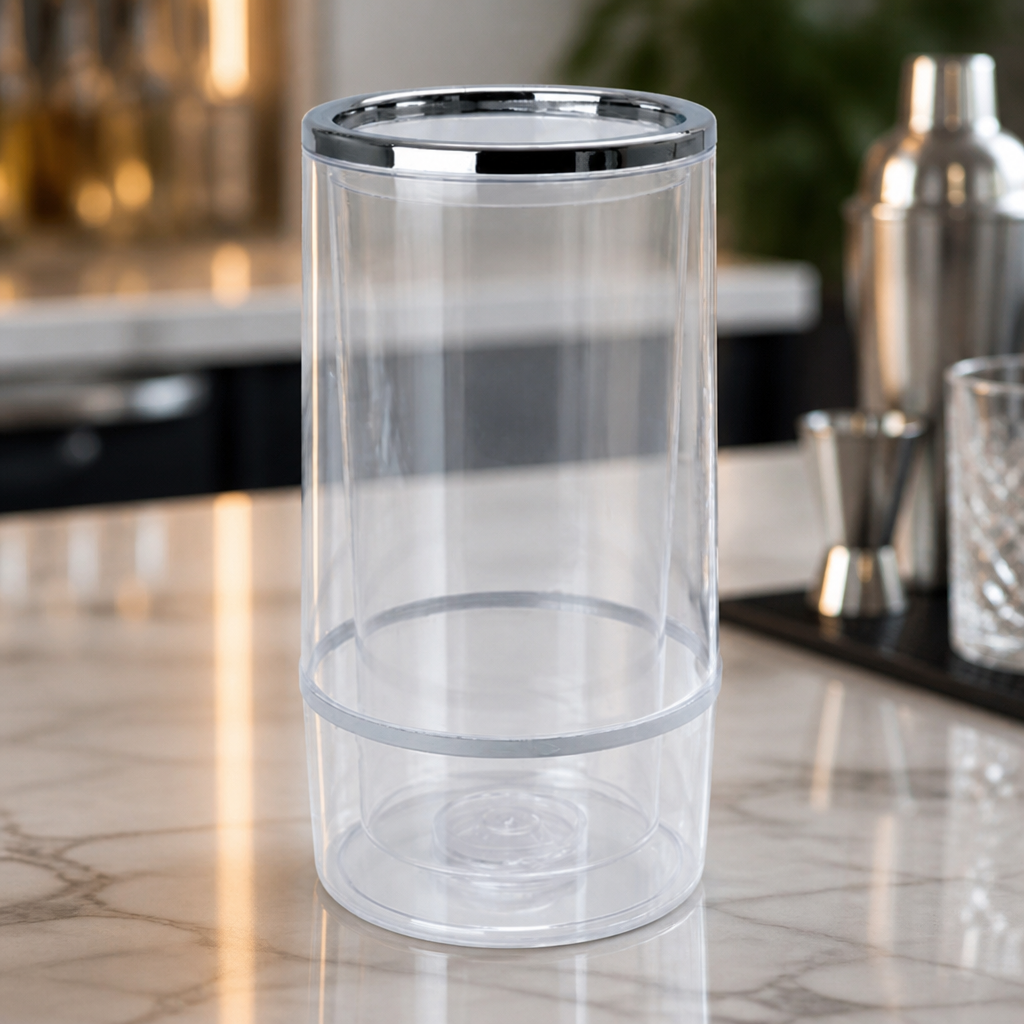 Clear Plastic Wine Cooler for Single Bottle - Commercial Use