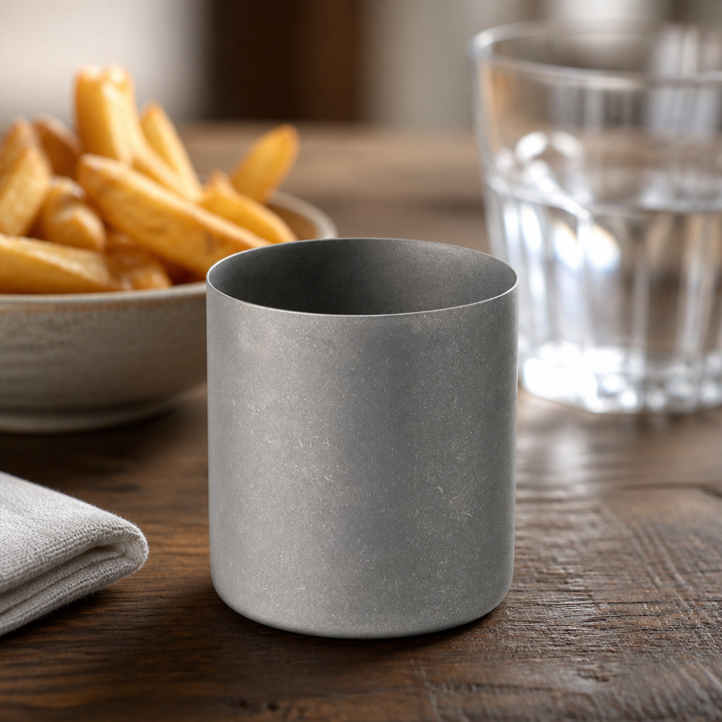 Commercial Vintage Steel Chip Cups 85mm - 12 Pack