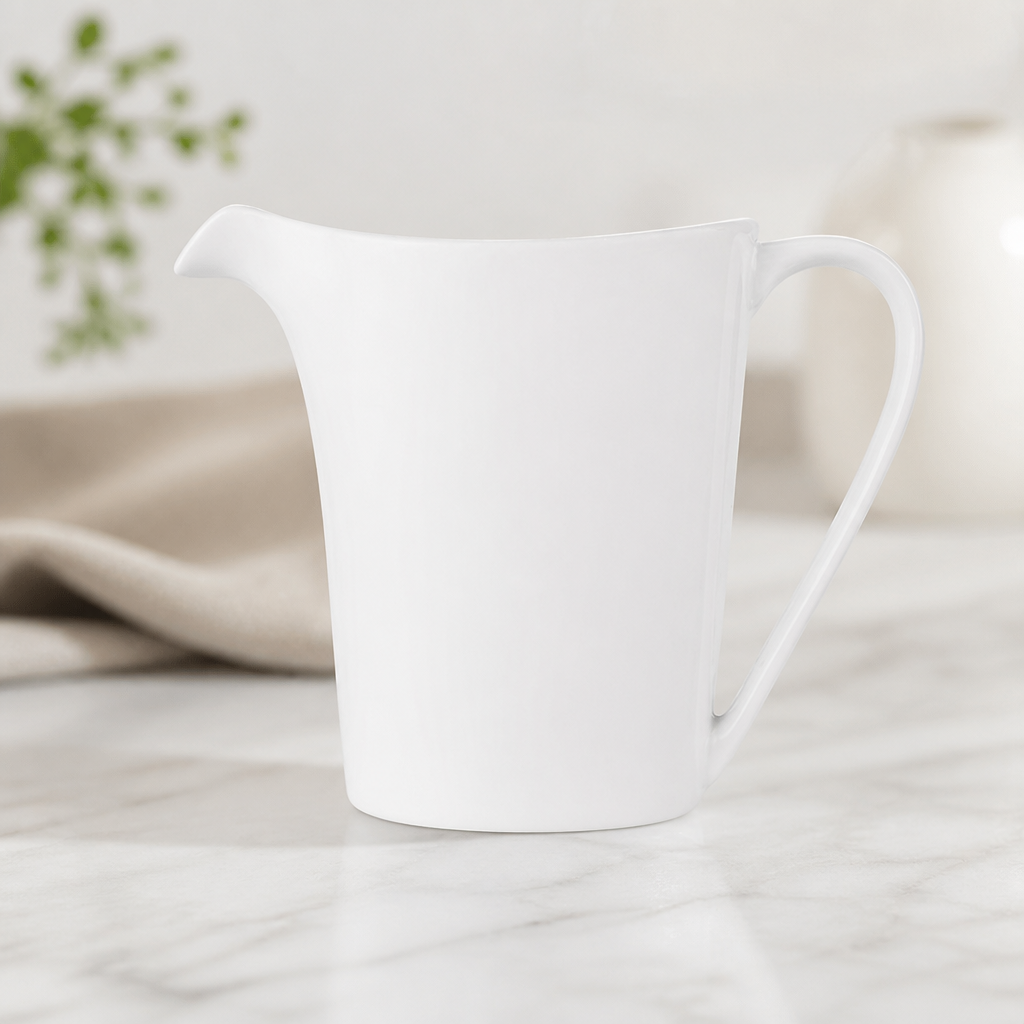 Commercial Oval Jugs 284ml Porcelain Set for Fine Dining