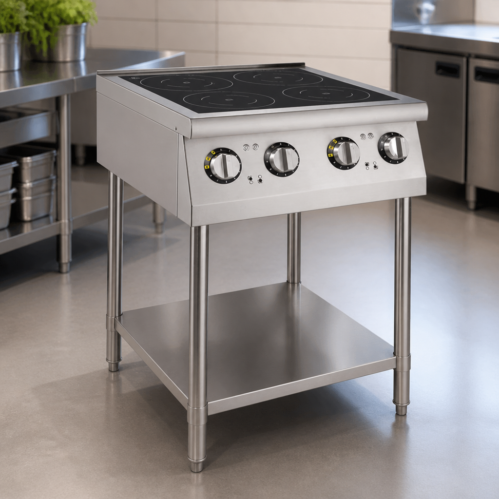 Commercial 4 Zone Induction Hob 2x 3kW Electric Stainless Steel