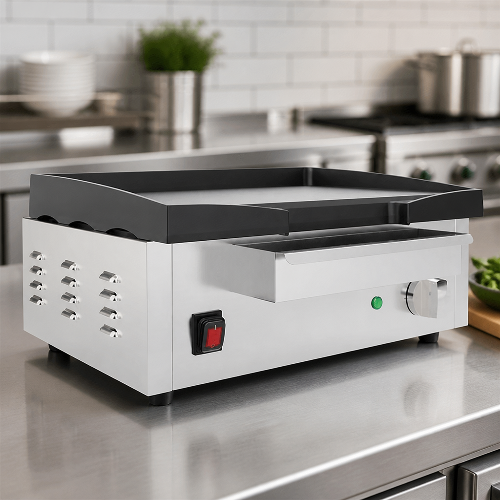 Commercial Countertop Griddle 2.8kW Smooth Plate 372x367mm