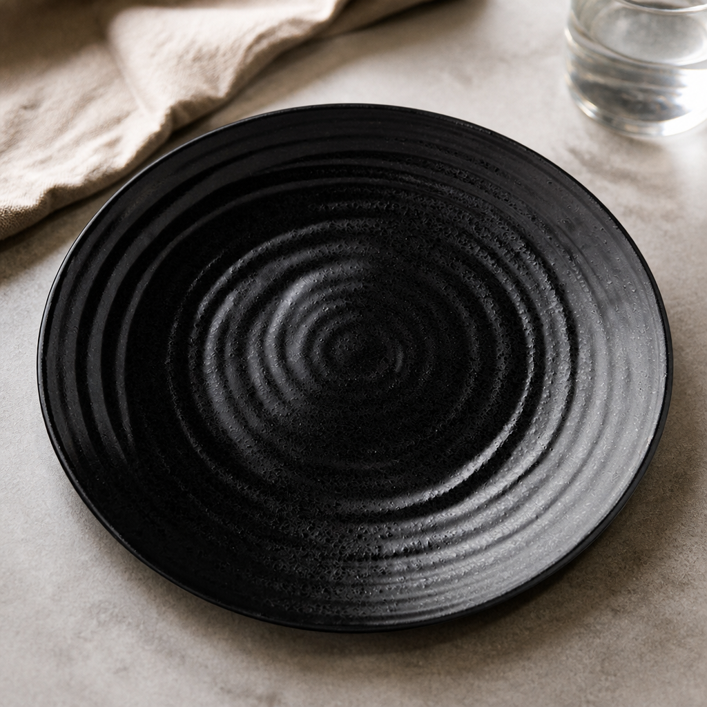 Commercial Stoneware Dinner Plates 280mm Ebony 6 Pack