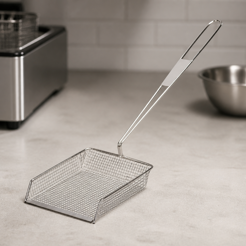 Commercial Stainless Steel Chip Shovel 203mm Durable Skimmer