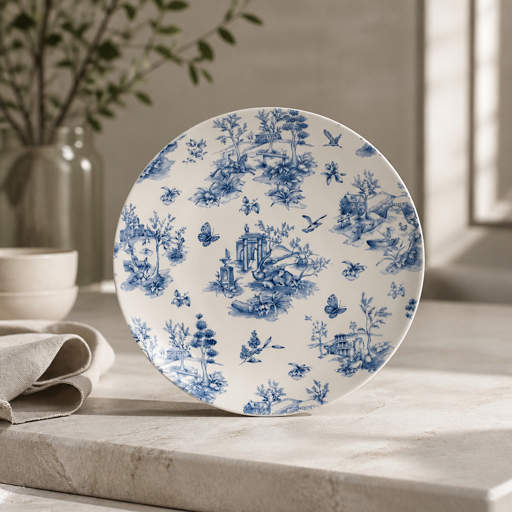 Commercial Deep Coupe Plates 281mm Vintage Toile Design 12 Pack