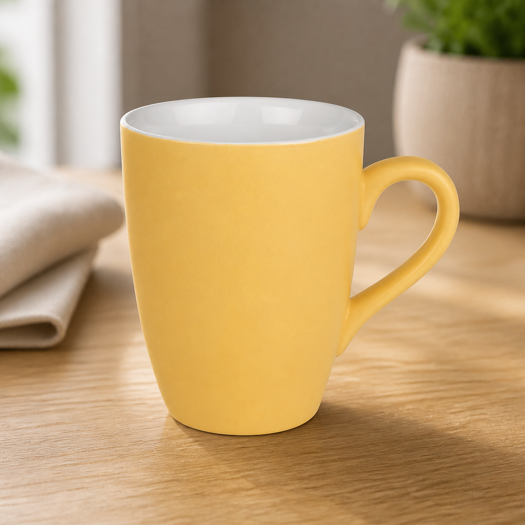 Commercial Pastel Yellow Mugs 340ml - 6 Pack