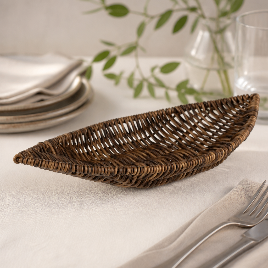 Commercial Beige Polypropylene Basket 300x150mm Food Service