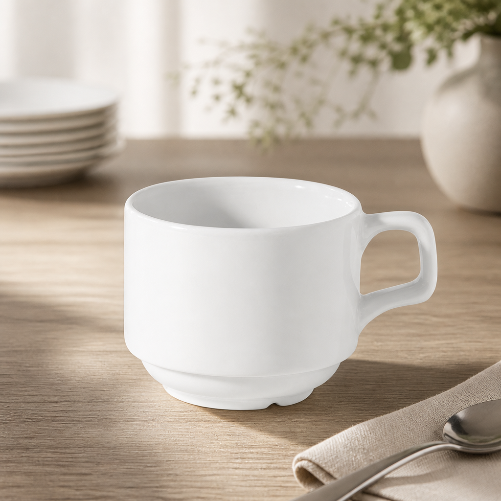 Commercial Stacking Cups 200ml Porcelain 36 Pack