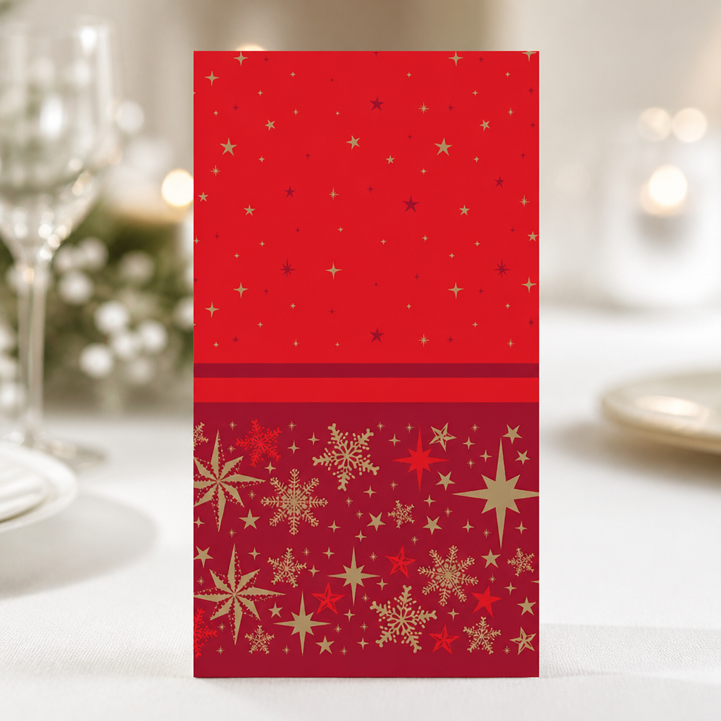 Commercial Disposable Tablecloths 120cm Merry & Bright 50 Pack