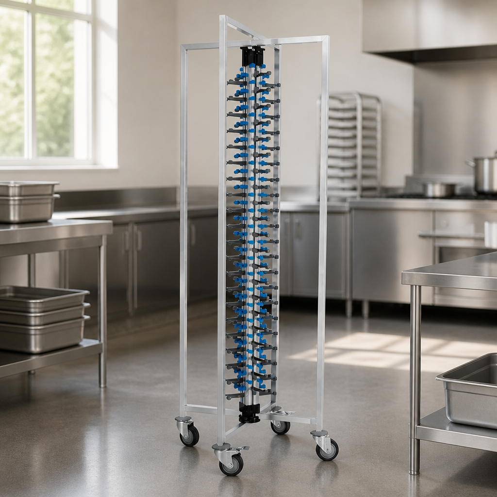 Commercial Mobile Plate Rack for 84 Plates Storage and Transport