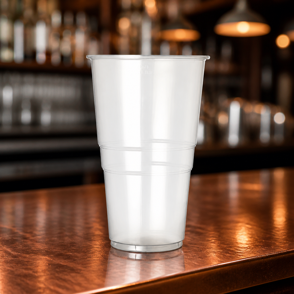 570ml Commercial Clear Polypropylene Pint Tumblers 1000 Pack