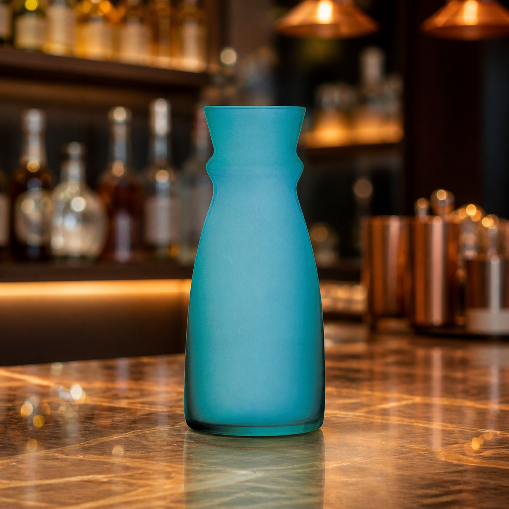 750ml Commercial Blue Glass Carafes - 6 Pack