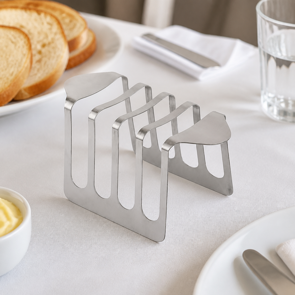 Commercial 4 Slice Toast Rack Stainless Steel Breakfast Service
