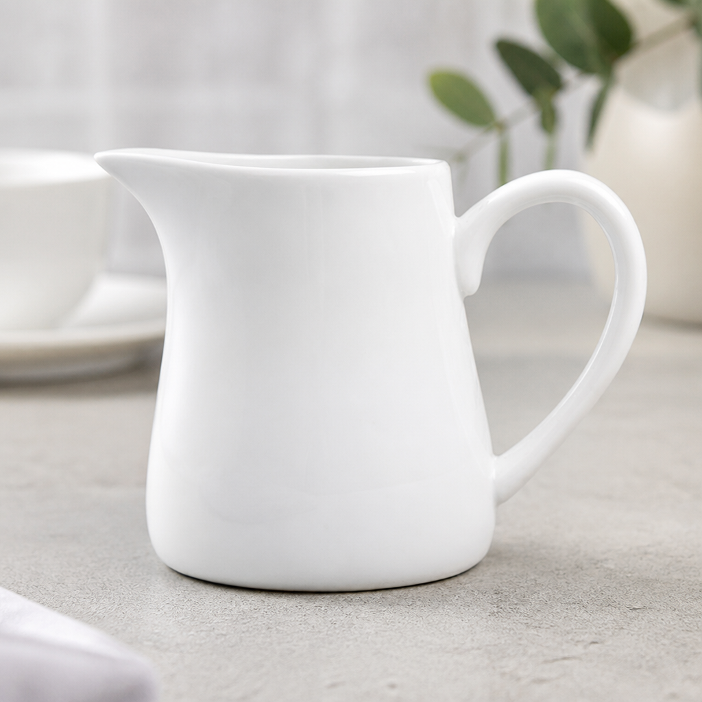 Commercial Whiteware Cream & Milk Jugs 212ml - 6 Pack