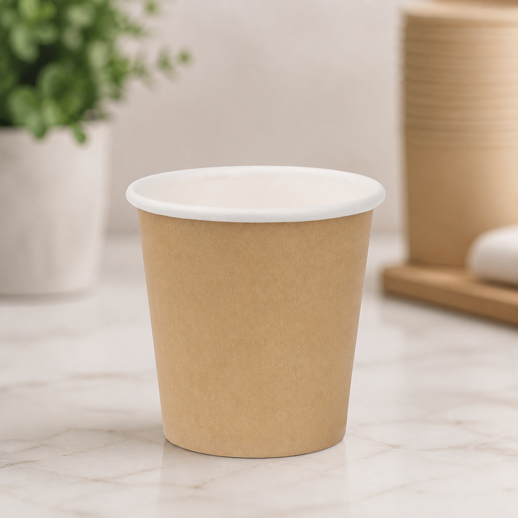 Commercial Disposable Espresso Cups 114ml Kraft 1000 Pack