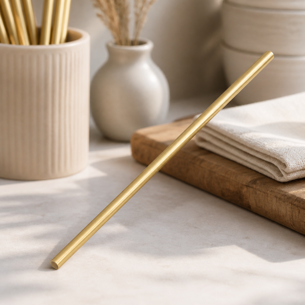 Biodegradable Paper Straws Gold 250 Pack Disposable Party Supplies
