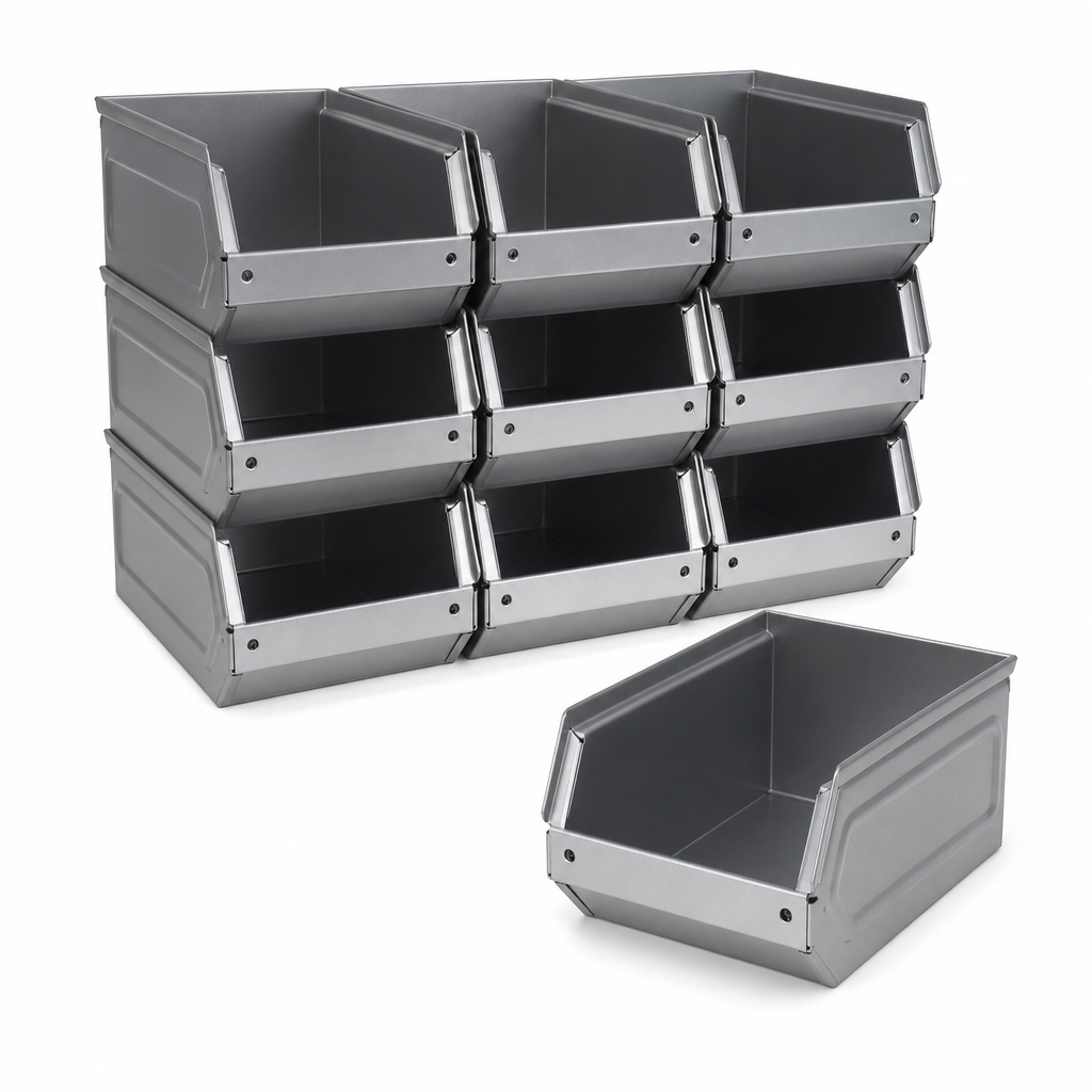 12.8L Small Parts Storage Bins H182 x W205 x D350mm Pack of 10